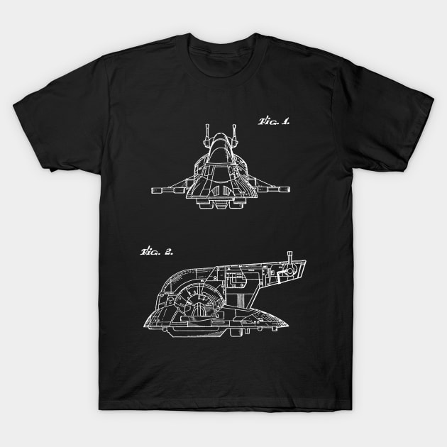 Toy Spaceship Vintage Patent Drawing T-Shirt by TheYoungDesigns